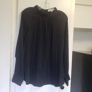 Loft Black Blouse Long Sleeved Size LP